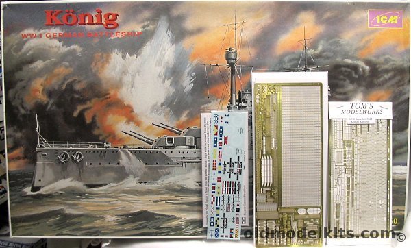 ICM 1/350 SMS Konig - With Tom's Modelworks / Gold Medal Models and Classic Warships Decals, S001 plastic model kit